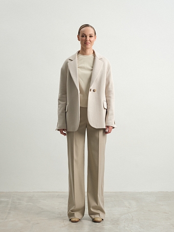 Бежевые брюки на резинке Bergenia