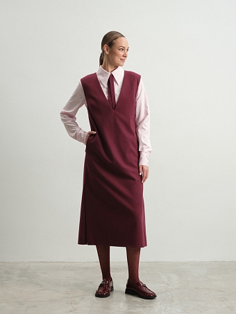 Бордовый сарафан Tulip