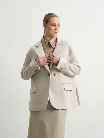 Бежевый жакет из футера Daffodil