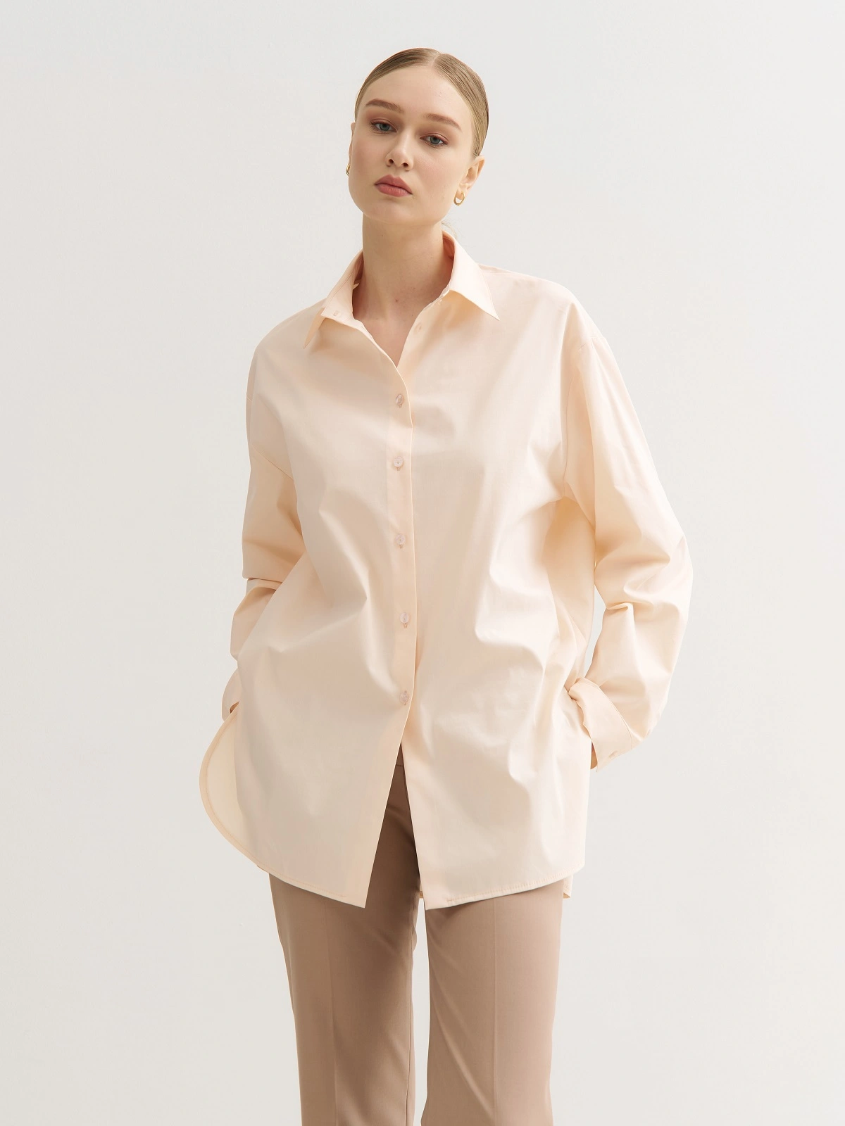 Телесная рубашка оверсайз
