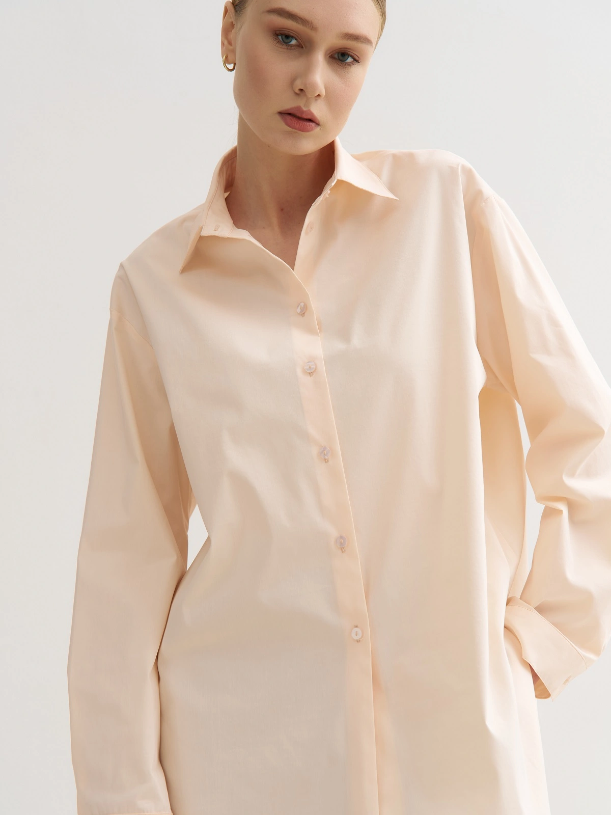Телесная рубашка оверсайз