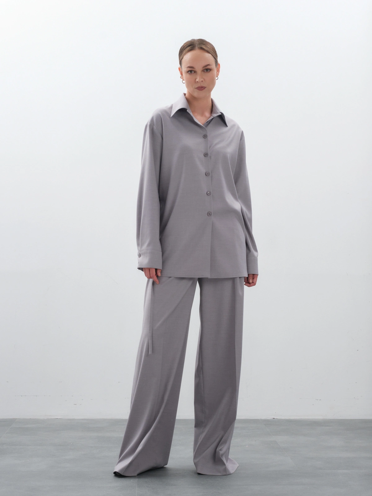 Брюки широкие серые hedonist