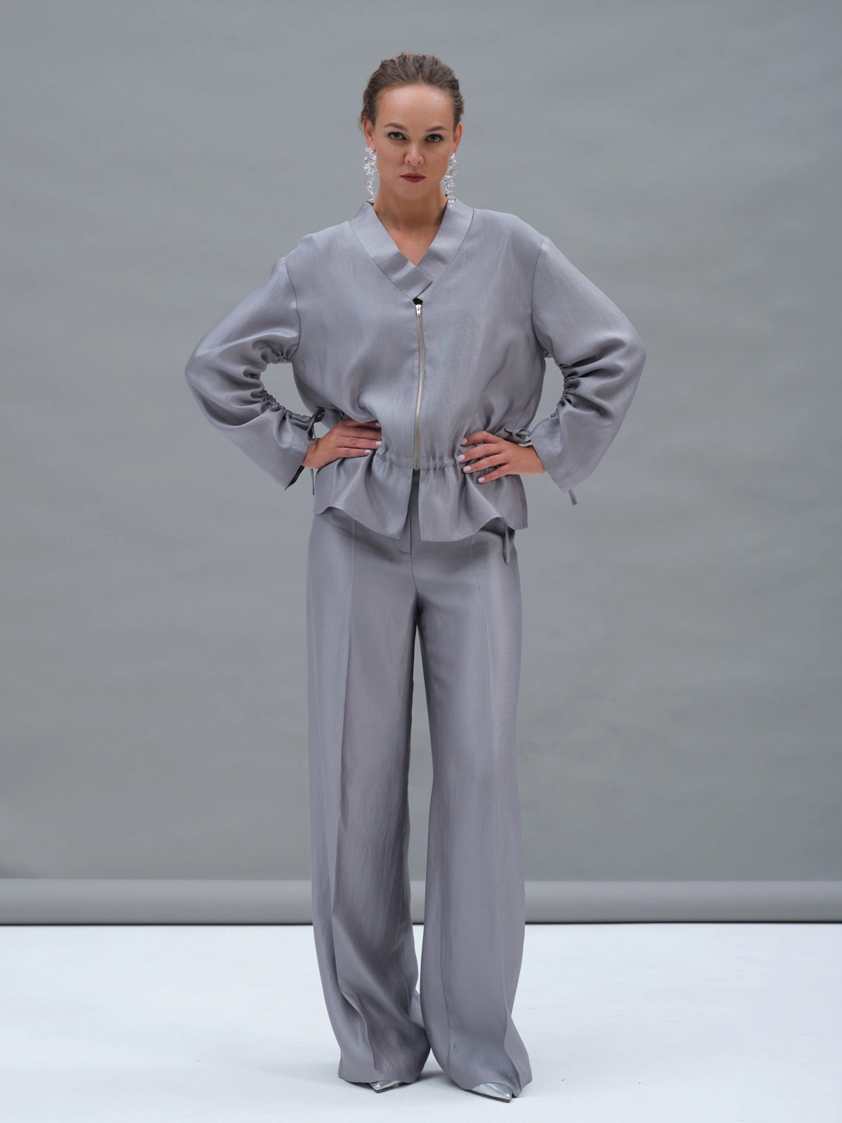 Серебряный бомбер на кулиске Selene