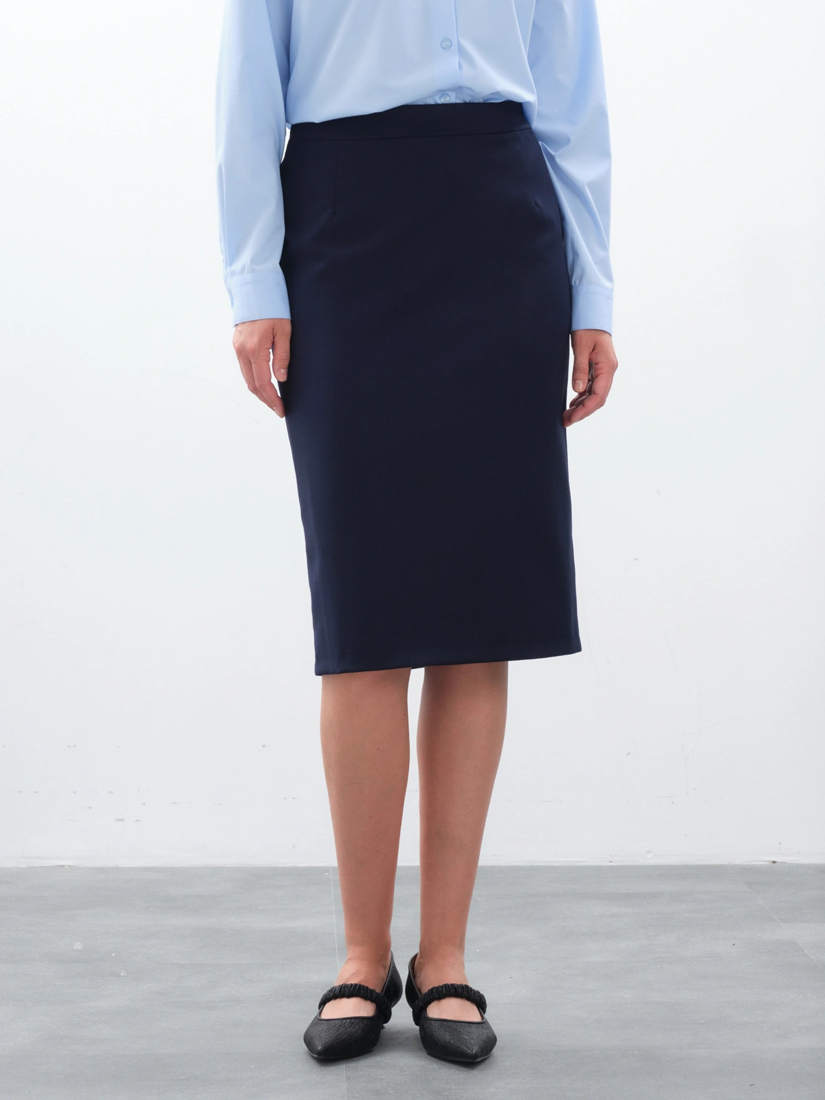 Юбка миди синяя