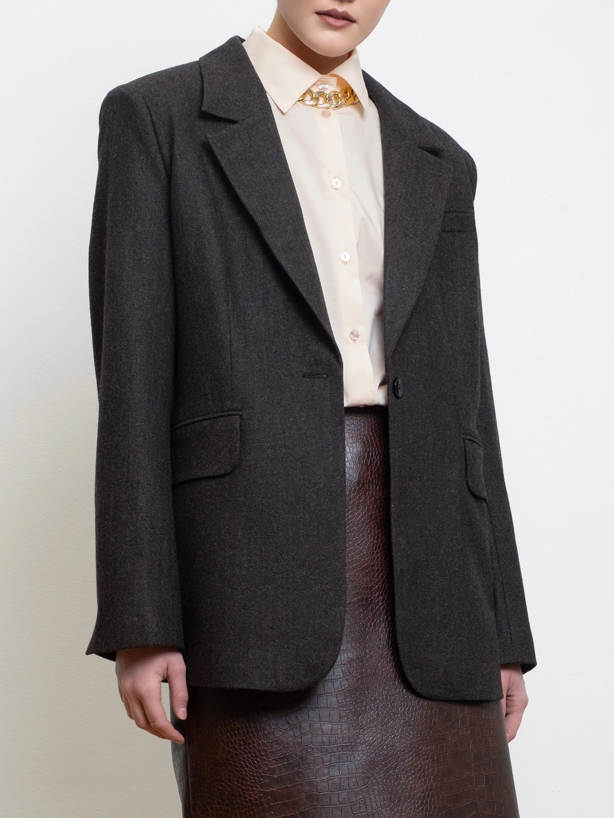 Шоколадный моножакет в елочку