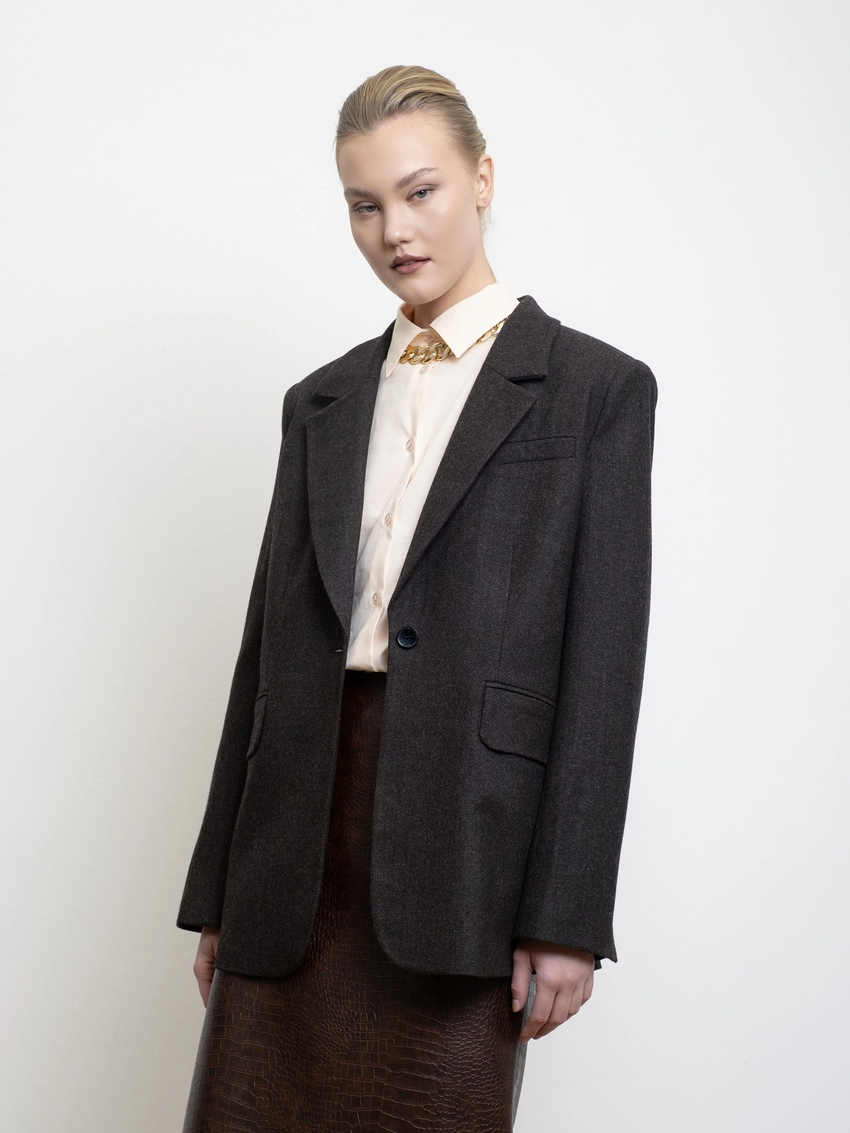 Шоколадный моножакет в елочку