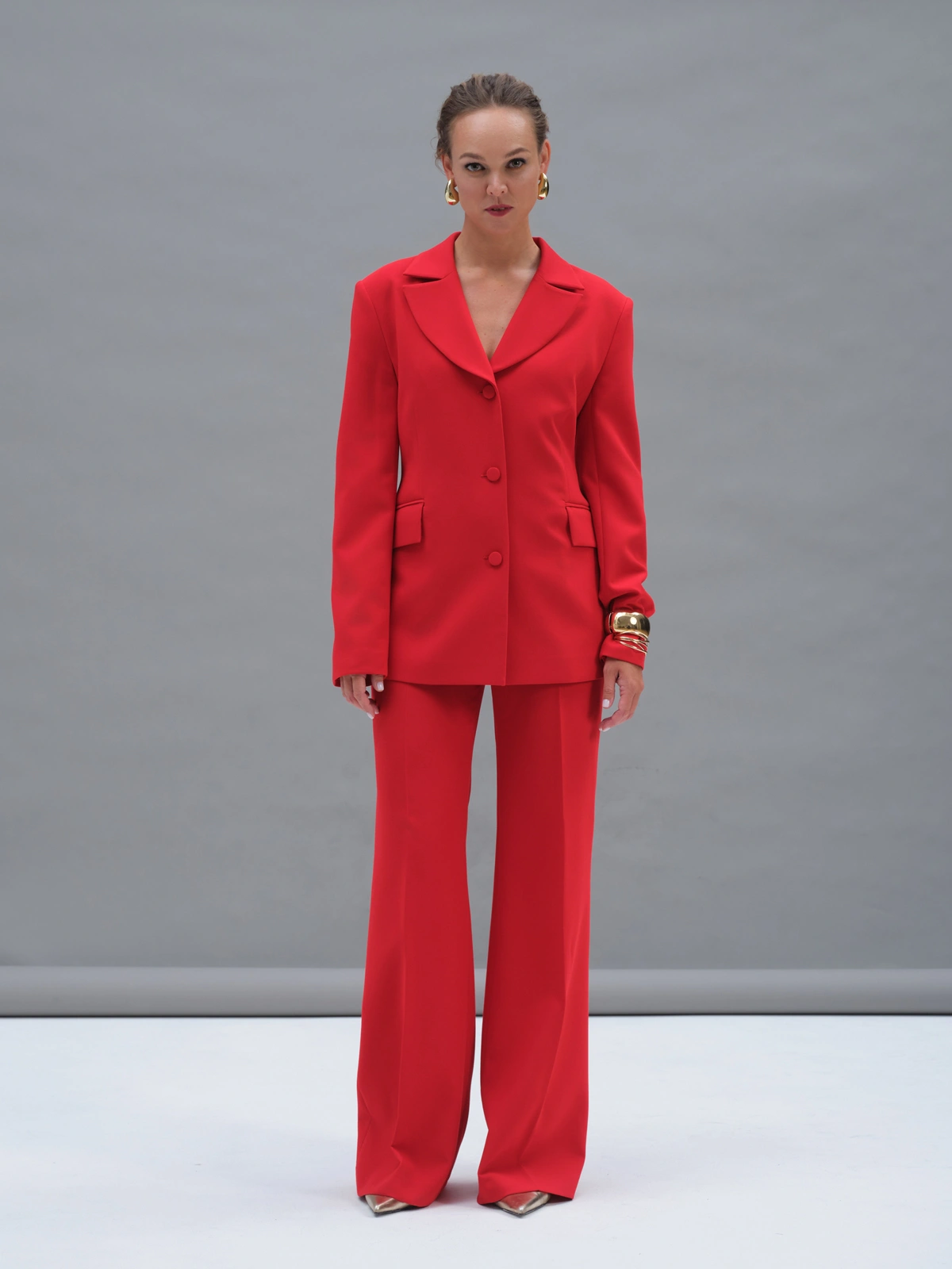 Красные расклешенные брюки Aphrodite