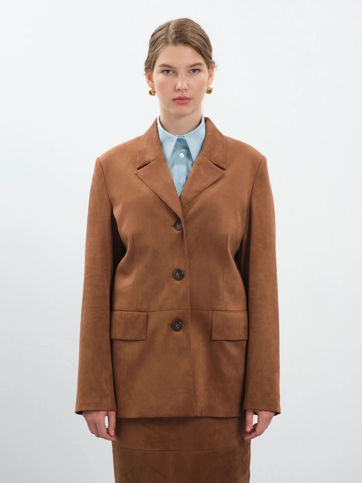 Замшевый терракотовый жакет