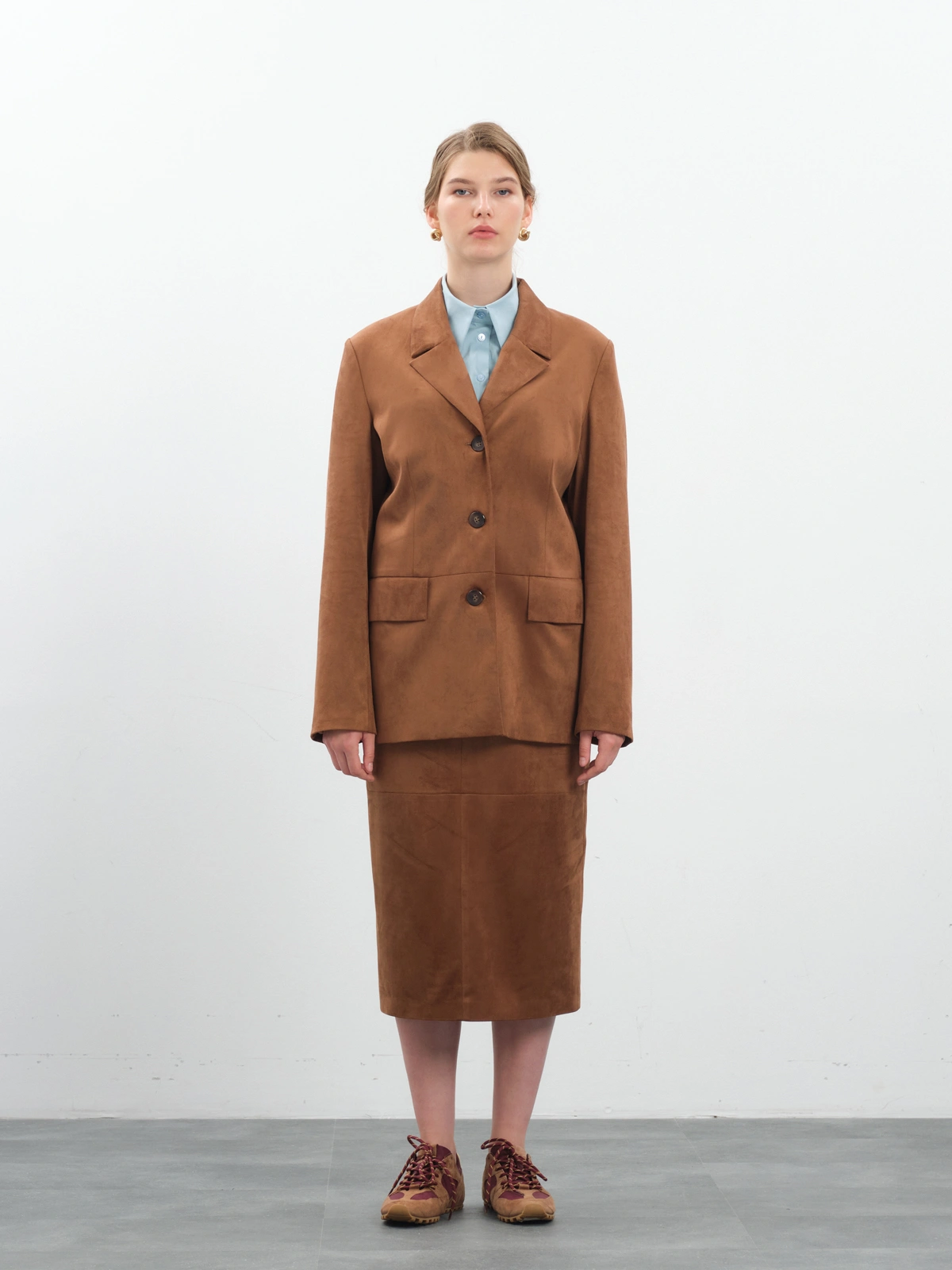 Замшевый терракотовый жакет