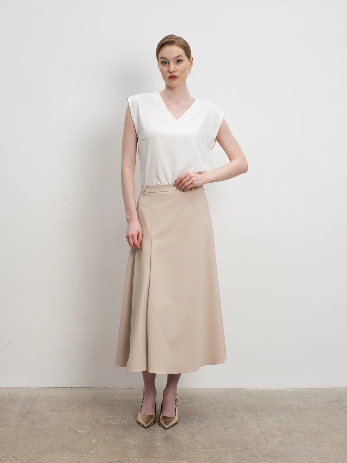 Юбка годе в оттенке слоновая кость
