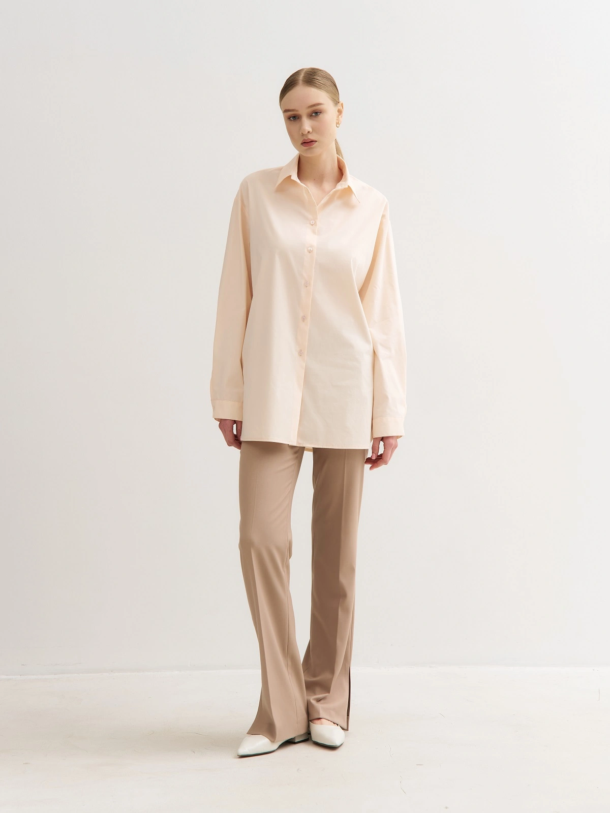 Телесная рубашка оверсайз
