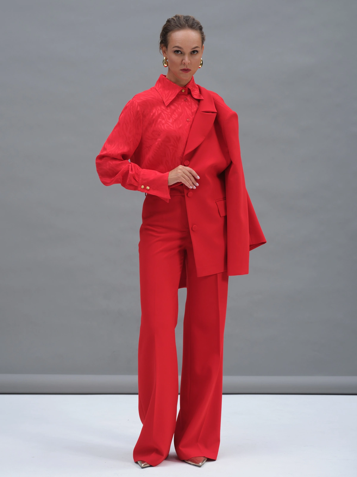 Красные расклешенные брюки Aphrodite