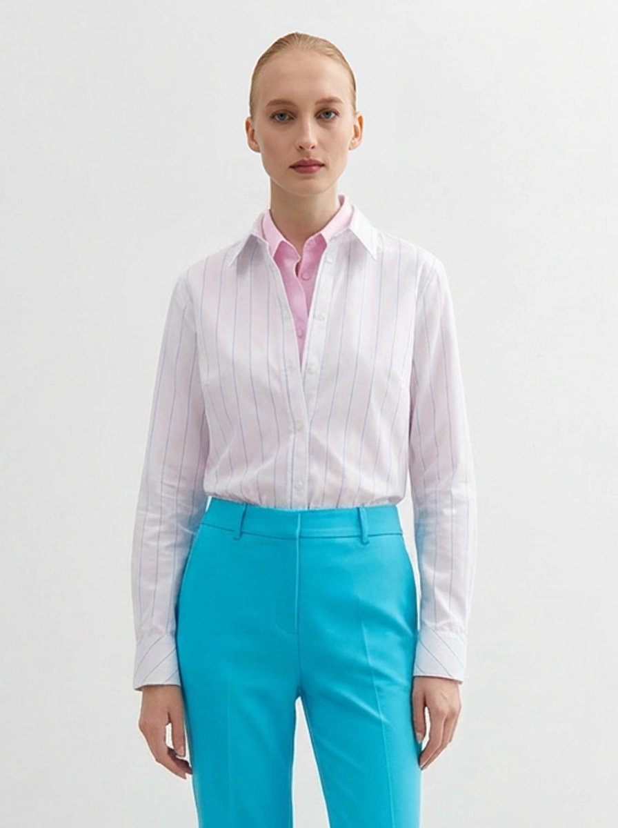 Рубашка в синюю полоску