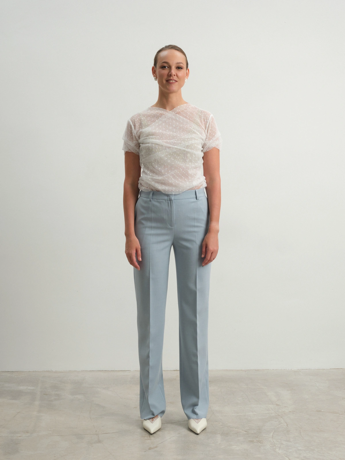 Голубые прямые брюки Allure