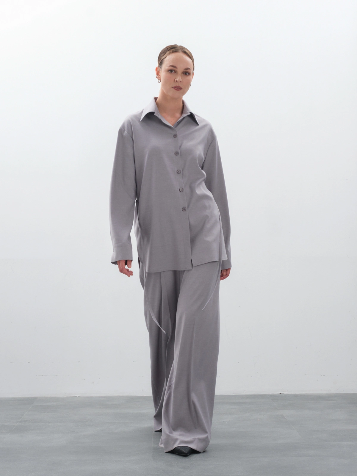 Брюки широкие серые hedonist