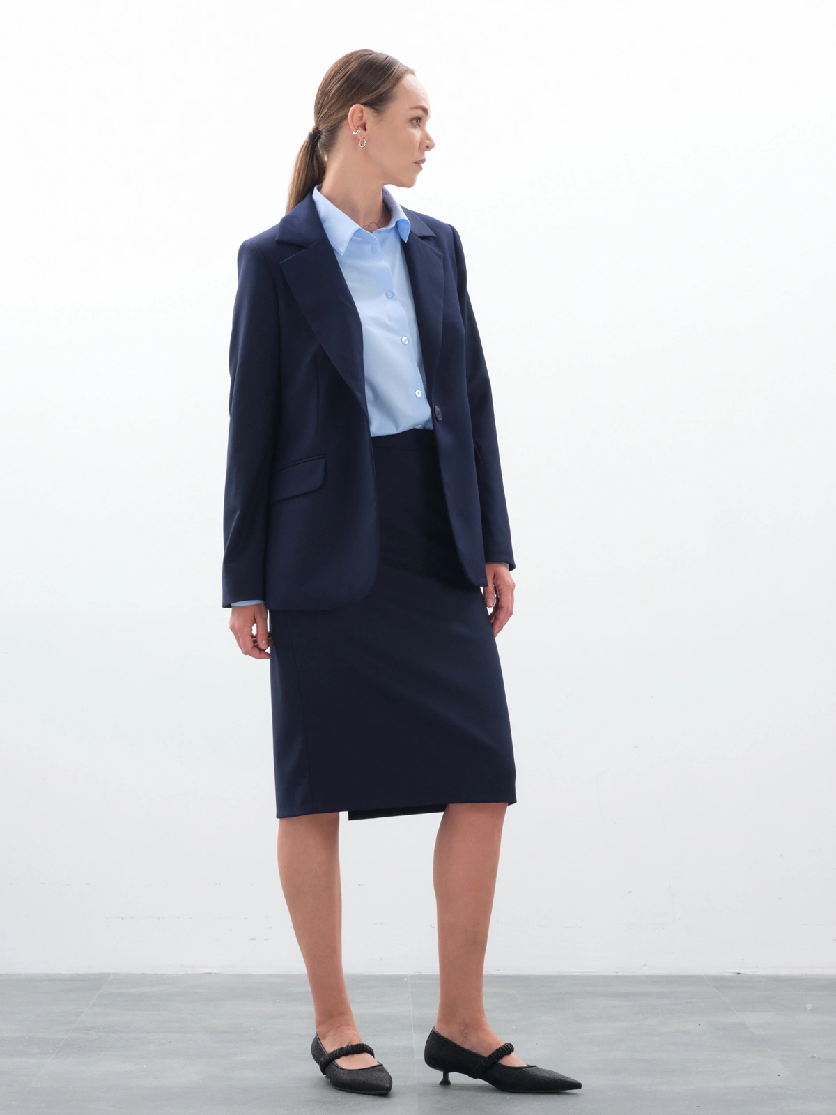 Юбка миди синяя