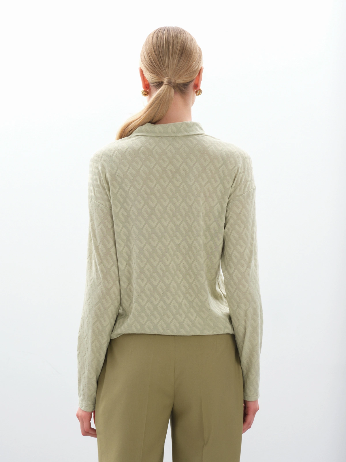 Зеленый лонгслив-поло buddy