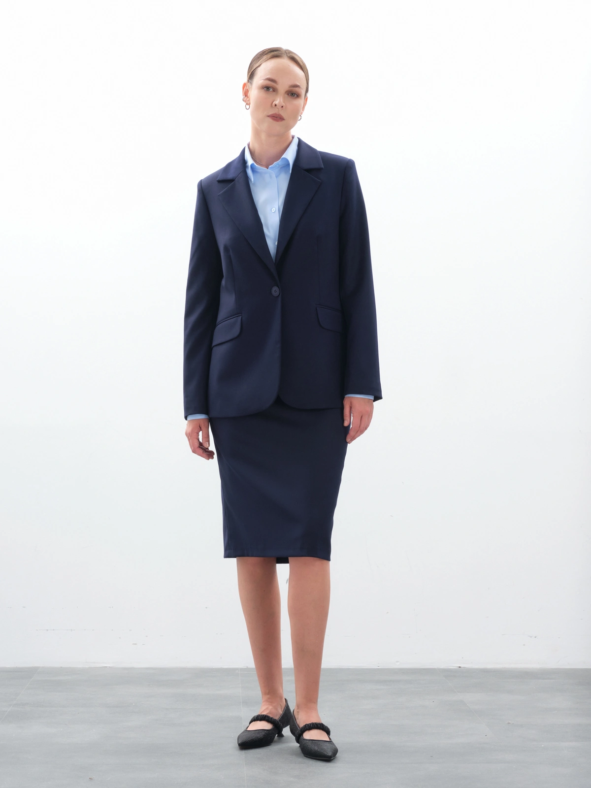 Юбка миди синяя