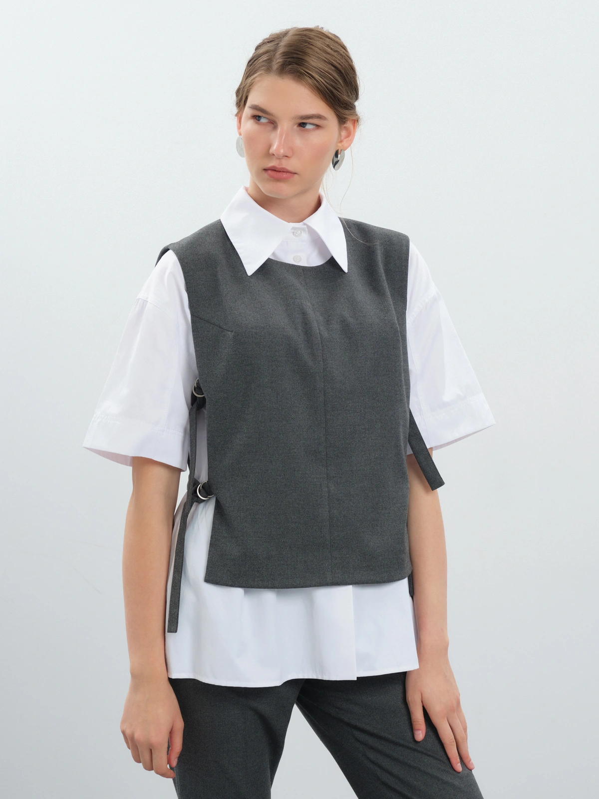 Рубашка оверсайз с коротким рукавом