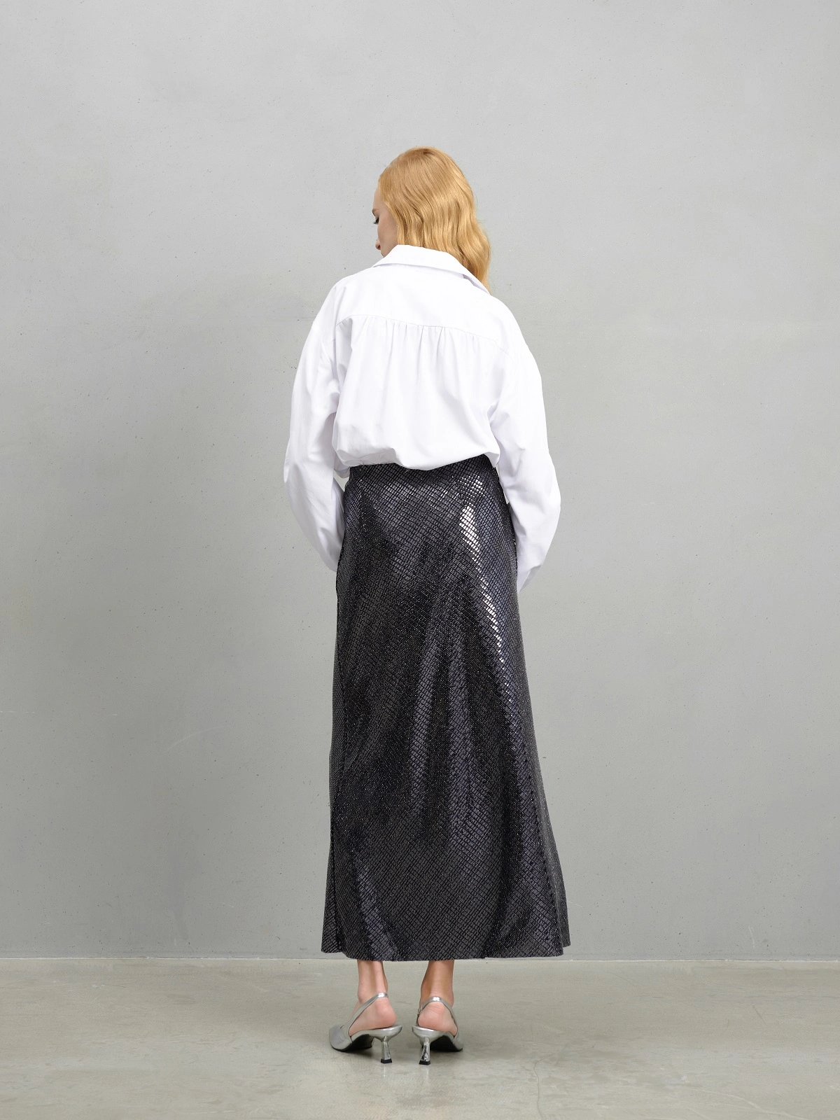 Рубашка оверсайз со сборкой на рукавах