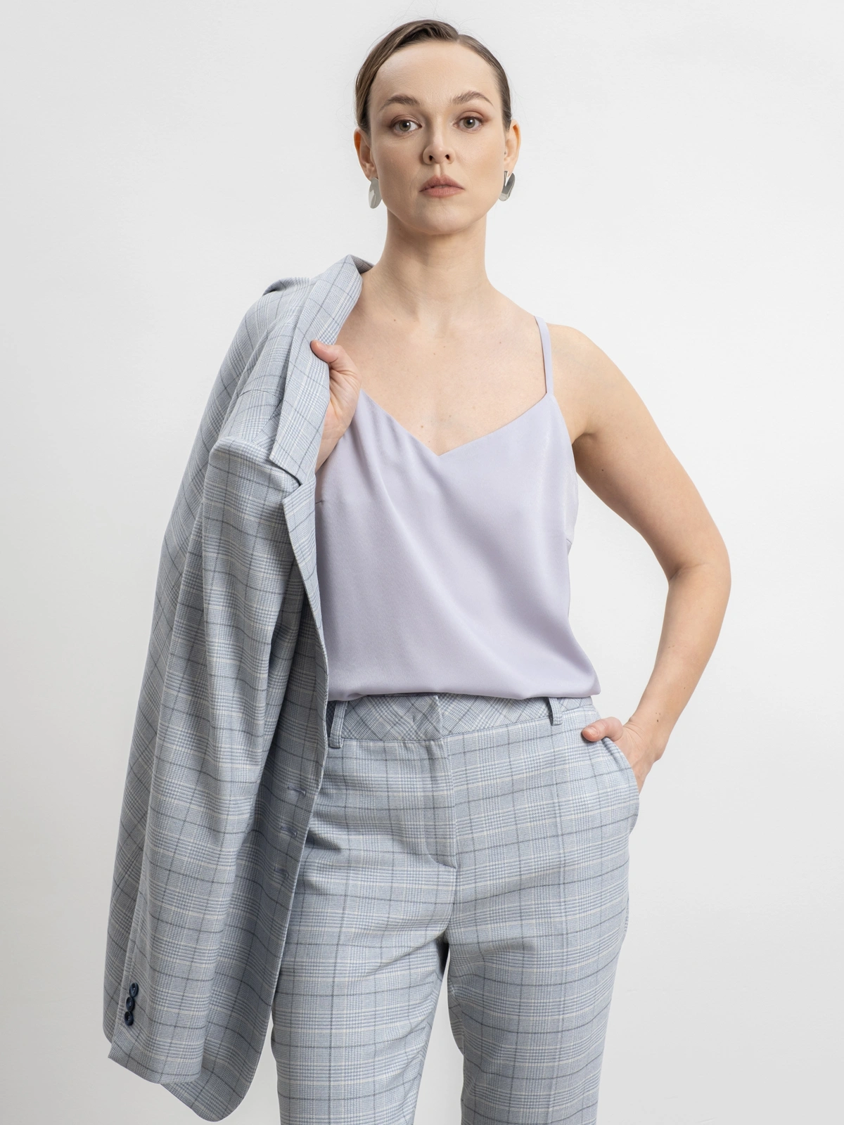 Серый топ на бретелях new