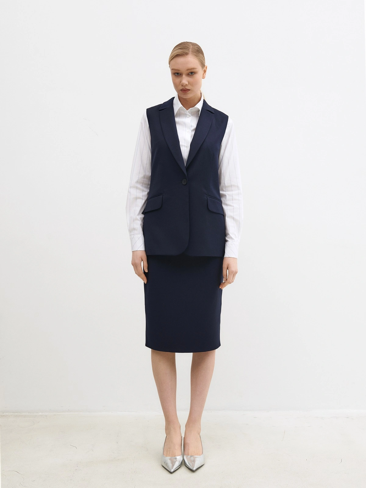 Синяя базовая юбка