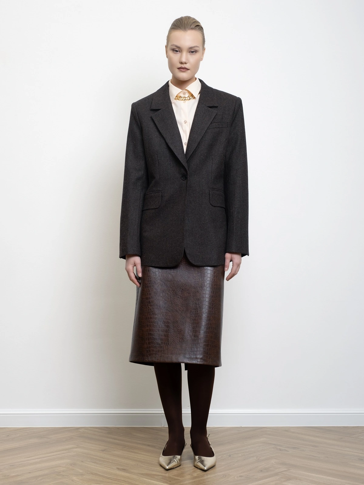 Шоколадный моножакет в елочку