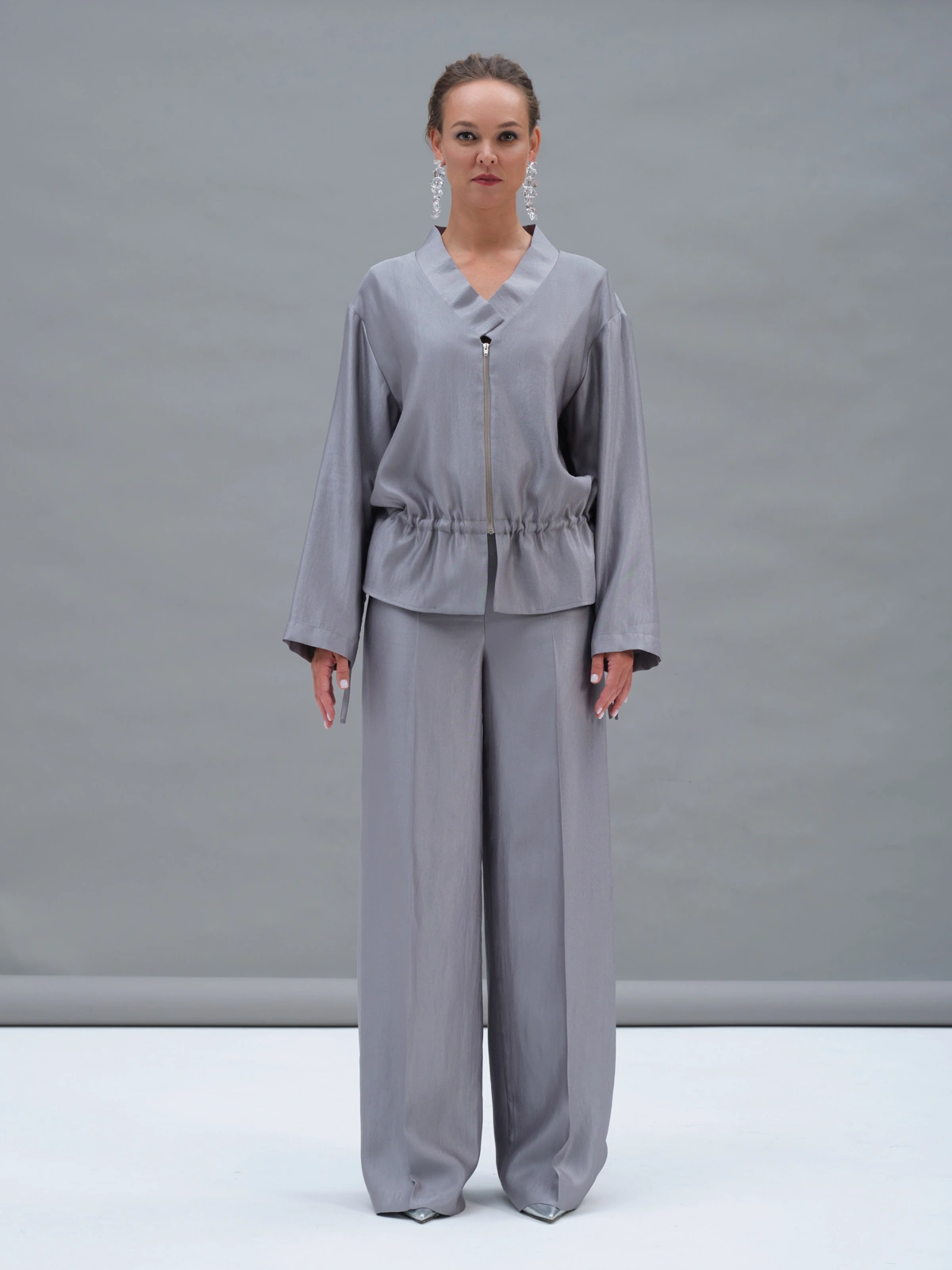 Серебряный бомбер на кулиске Selene