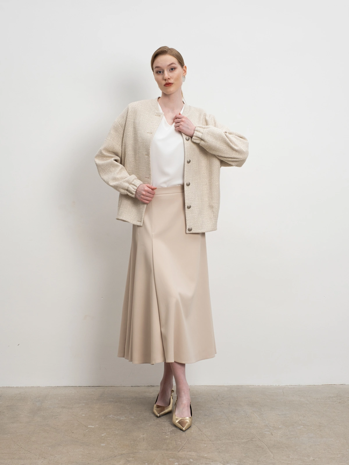 Юбка годе в оттенке слоновая кость