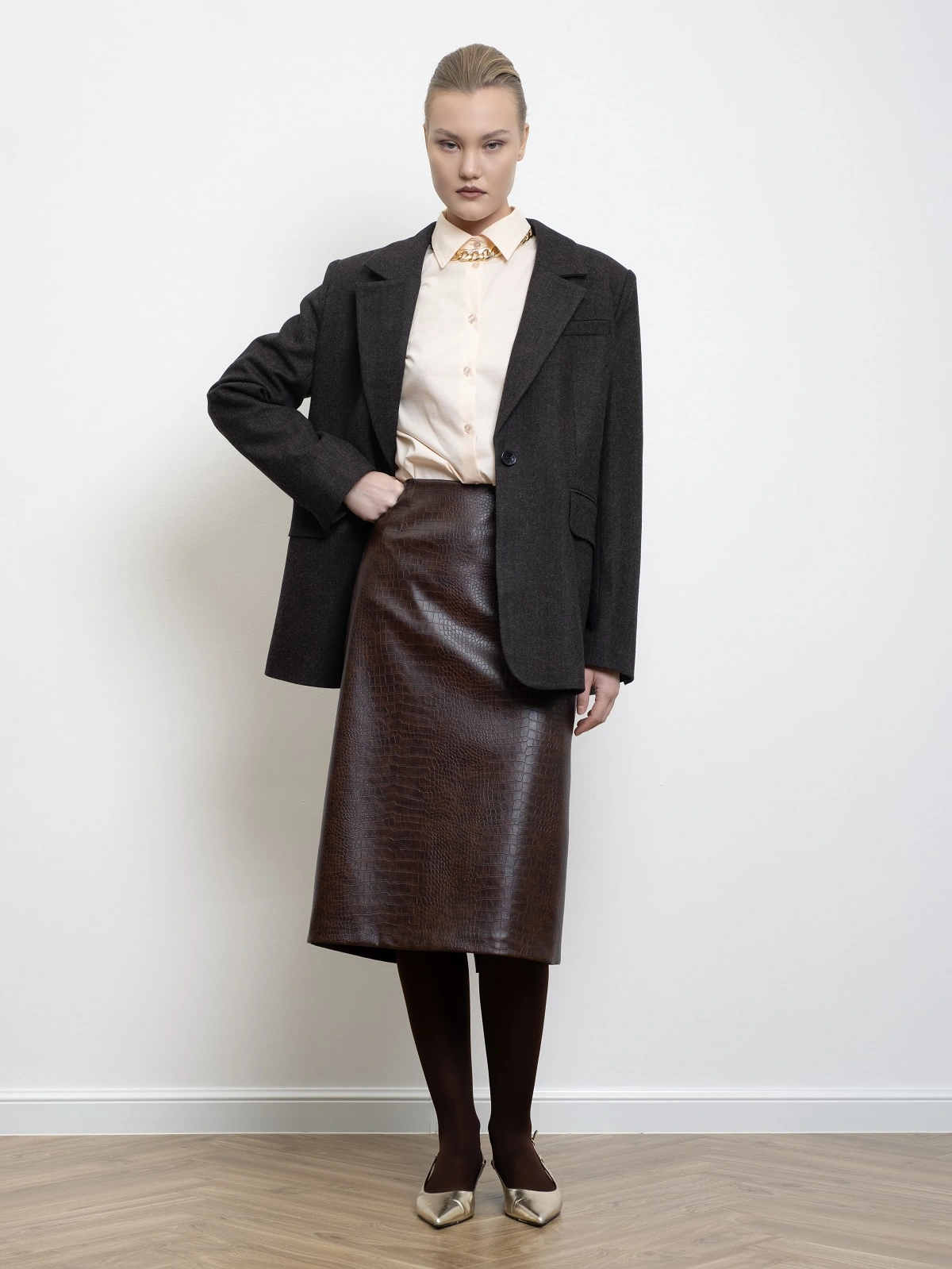 Шоколадный моножакет в елочку