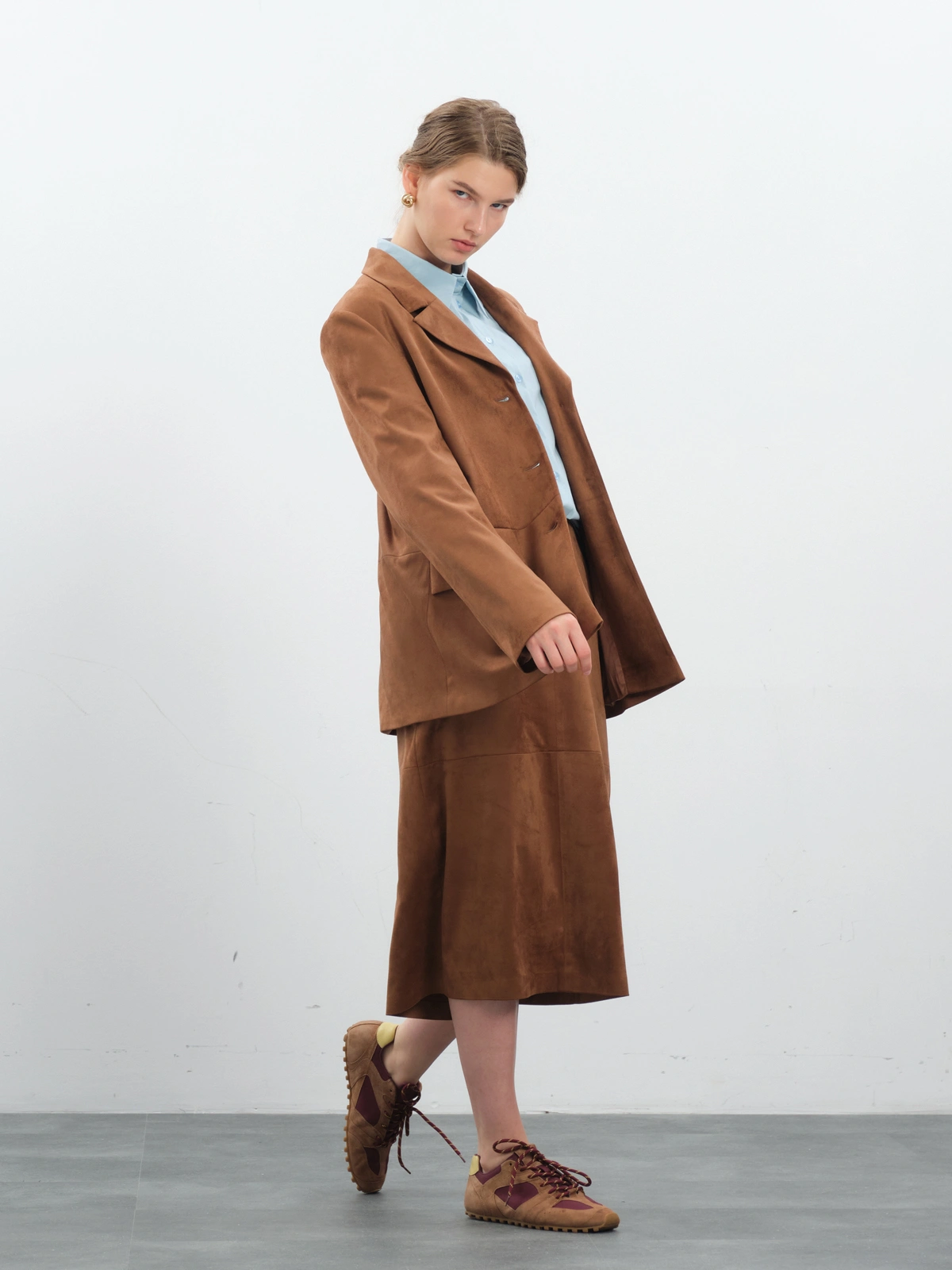 Замшевая терракотовая юбка