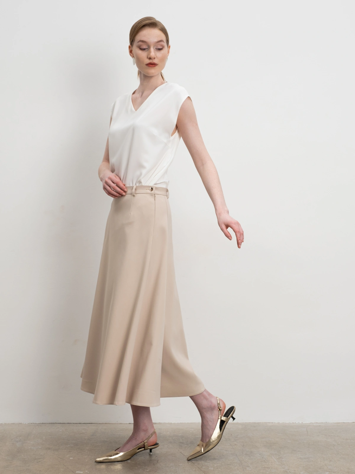Юбка годе в оттенке слоновая кость
