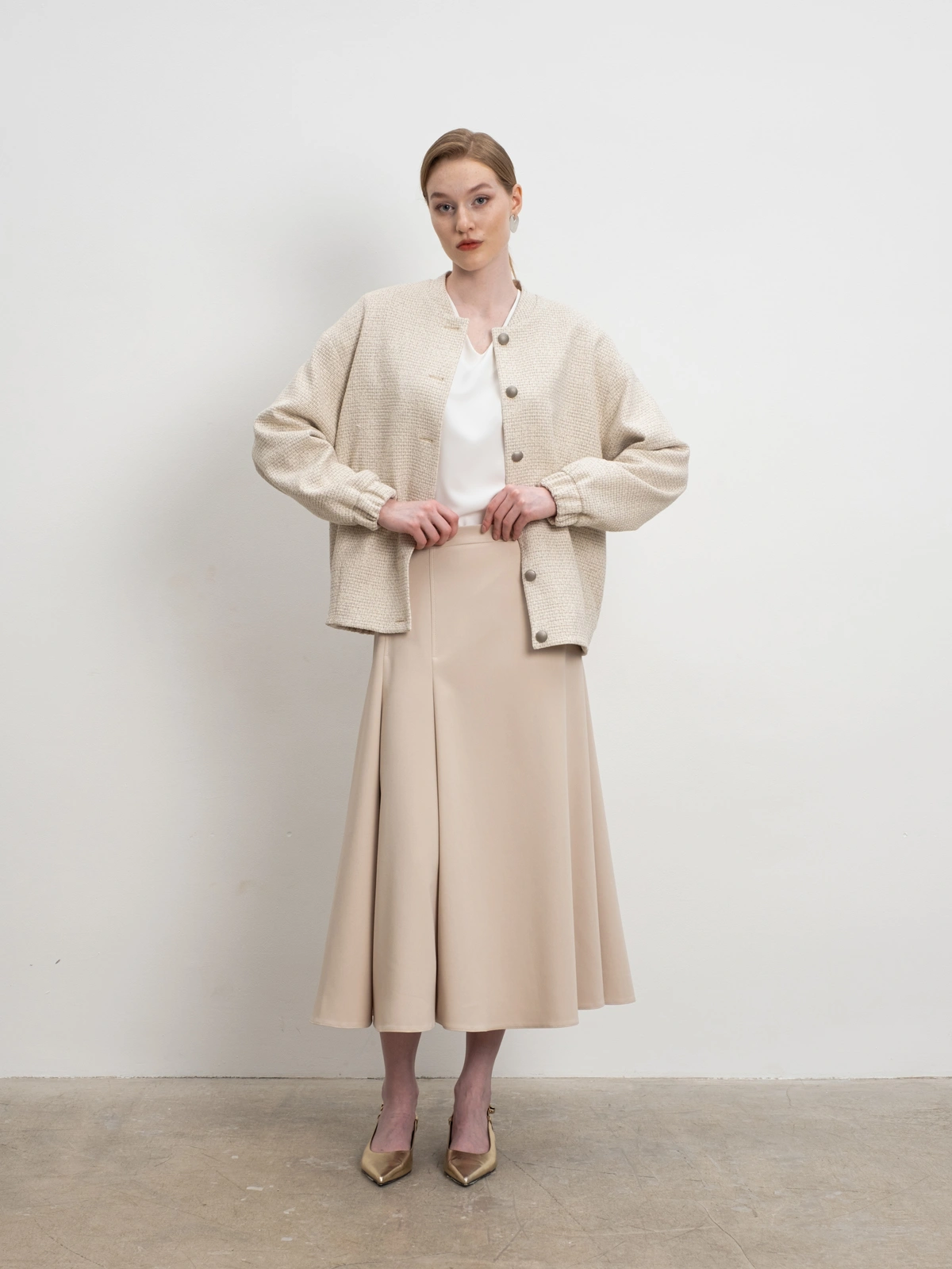 Юбка годе в оттенке слоновая кость