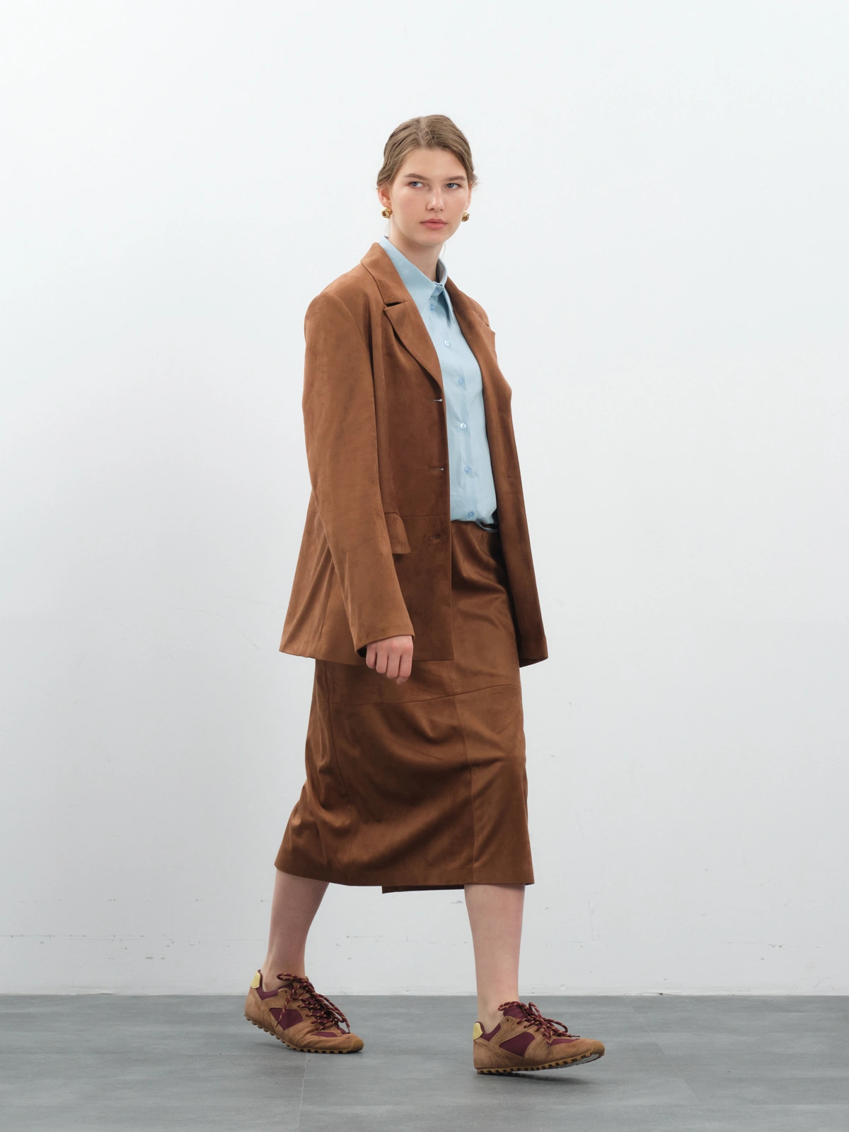 Замшевый терракотовый жакет