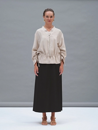 Черная атласная юбка Hecate