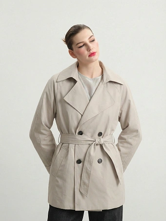 Бежевый укороченный тренч Honesty