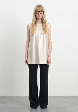 Золотой топ из экокожи