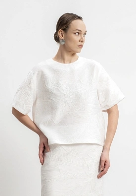 Белая блуза из жатой ткани