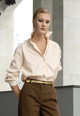 Телесная рубашка оверсайз