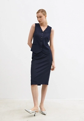 Синяя базовая юбка