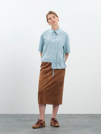 Замшевая терракотовая юбка