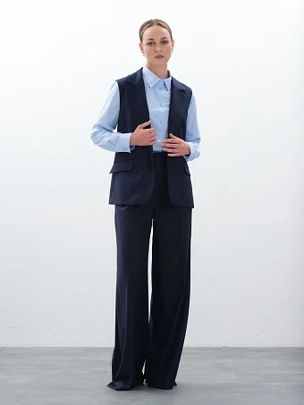 Жилет удлиненный синий