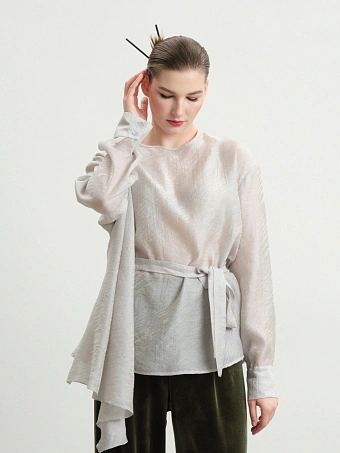 Серая блуза с отлетной деталью Sabi