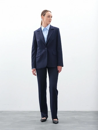 Классические синие прямые брюки