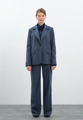 Прямые брюки в синем оттенке