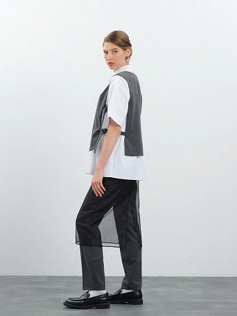 Черная юбка из органзы