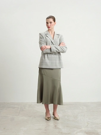 Зеленая атласная юбка Shibui