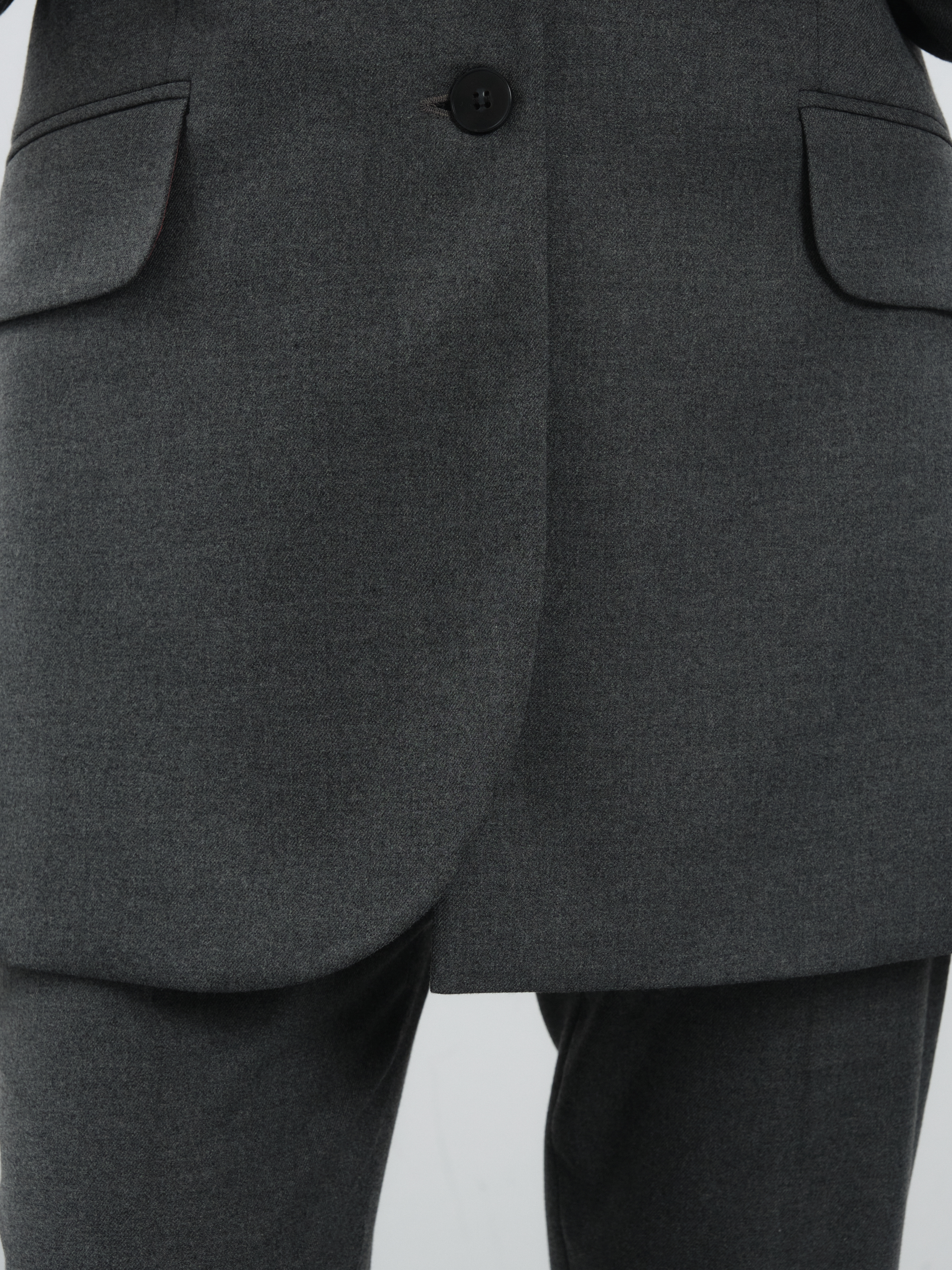 Жакет с асимметричным бортом