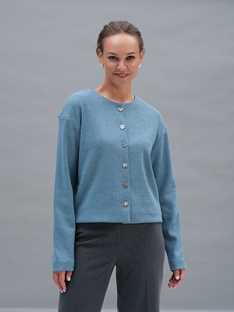 Голубой трикотажный жакет