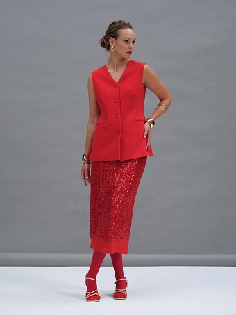 Красный удлиненный жилет Aphrodite